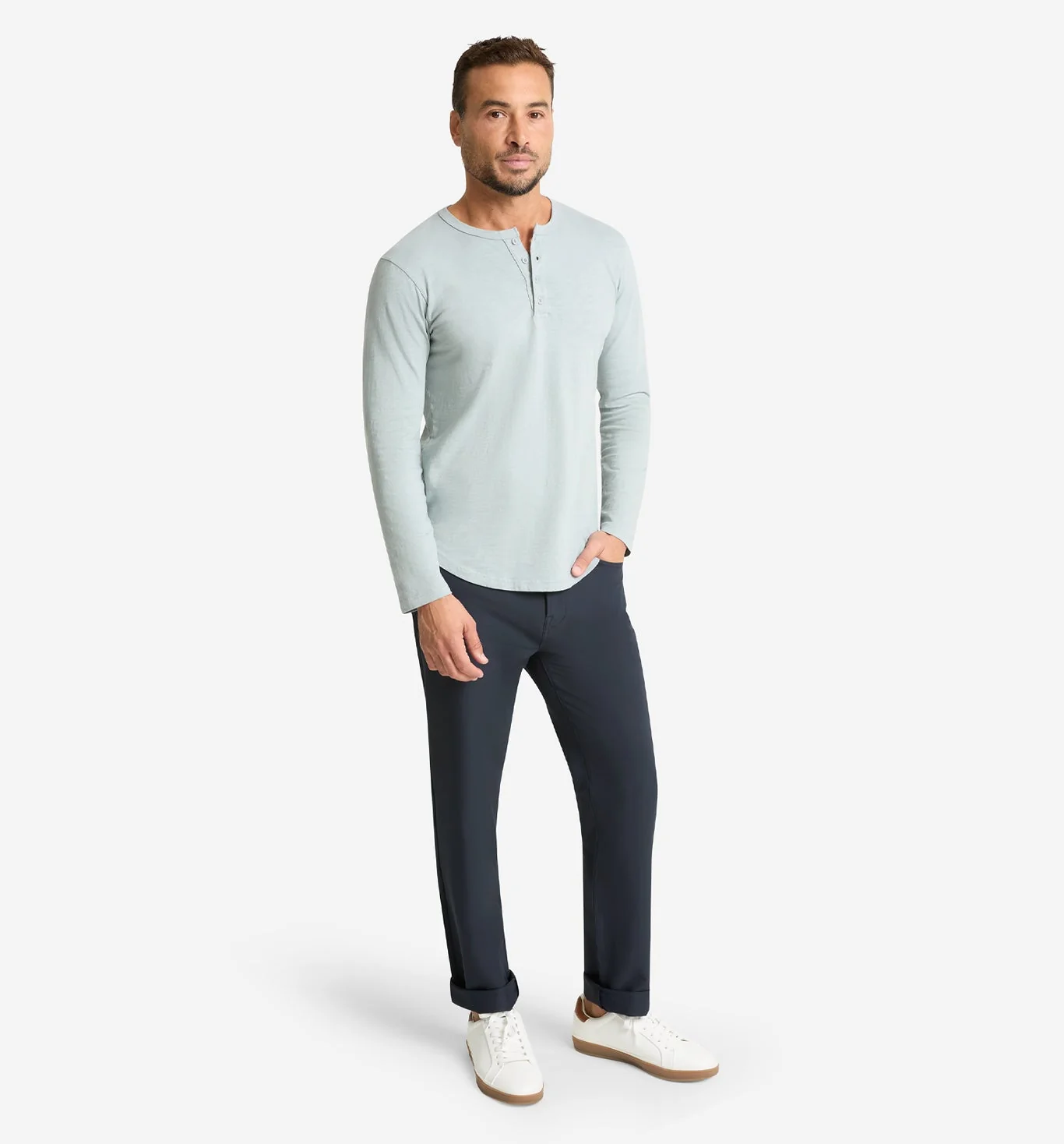 LS Slub Scallop Henley - Image 3